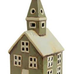 Alsace Tealight Church Olive Green image