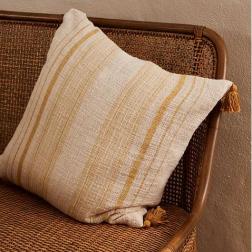 Butter Stripe Tassel Cushion image