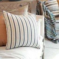 Stripe Blue Woven Cushion Cover image