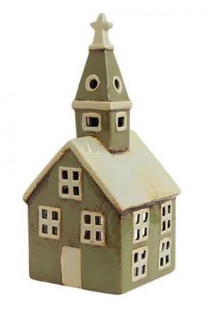 Alsace Tealight Church Olive Green image