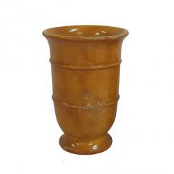 Distressed Mustard Tall ribbed Vase image